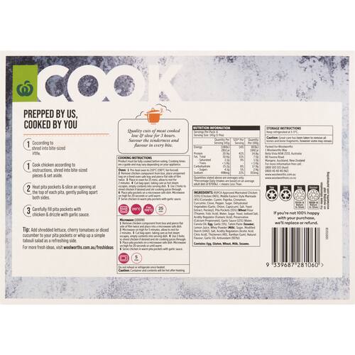 Woolworths Cook Middle Eastern Inspired Chicken Pita Kit 850g bunch