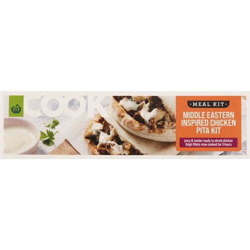 Woolworths Cook Middle Eastern Inspired Chicken Pita Kit 850g bunch