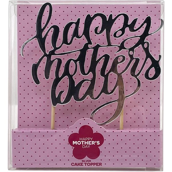 Mother's Day Cake Topper Silver Each