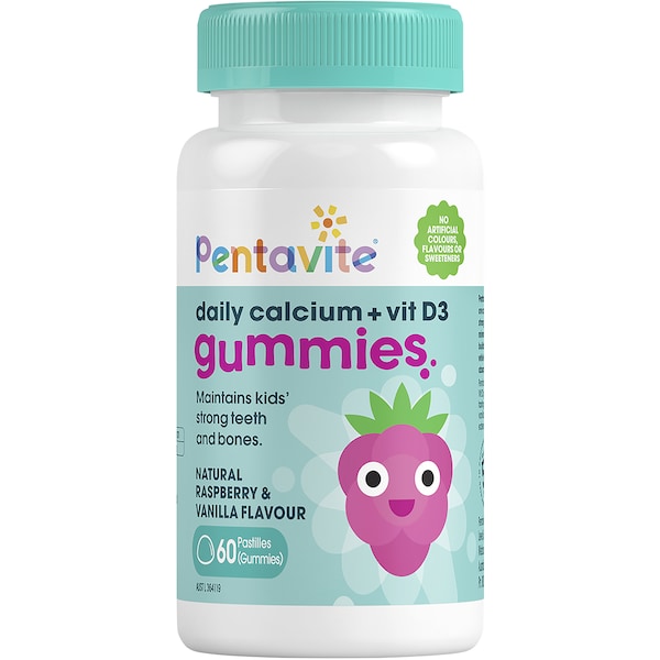 Pentavite Daily Calcium + Vitamin D3 Kids Pastille Gummies 60 pack