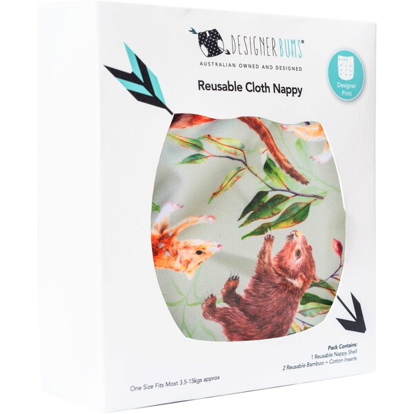 Designer Bums Reusable Cloth Nappy Nature Assorted each