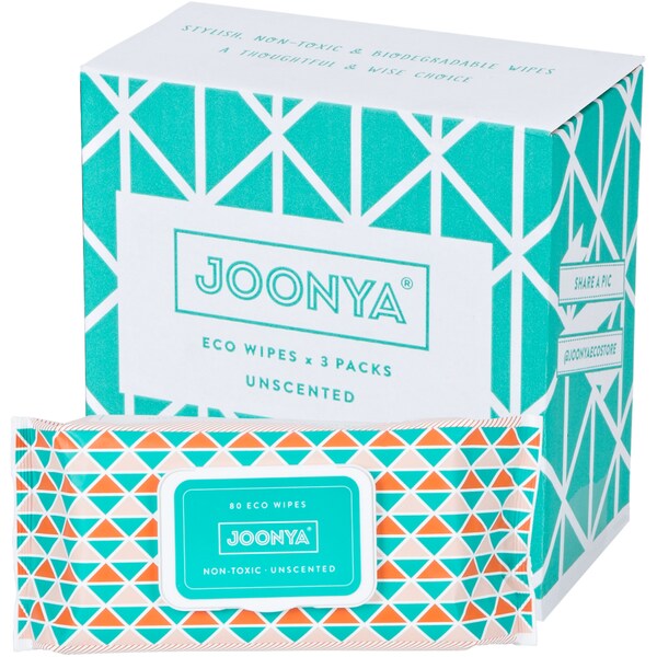 Joonya Non Toxic Baby Wipes Unscented 2 x 80 pack