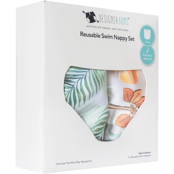 Designer Bums Reusable Swim Nappy Beachy 2 pack