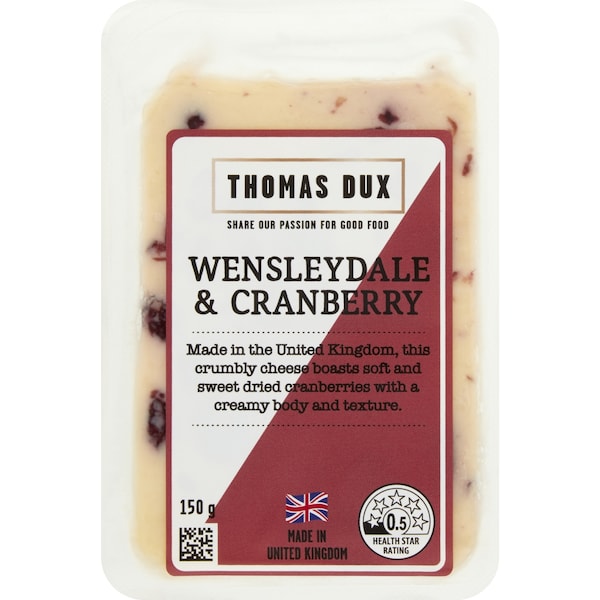 Thomas Dux Wensleydale & Cranberry 150g