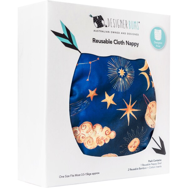 Designer Bums Reusable Cloth Nappy Retro Assorted each