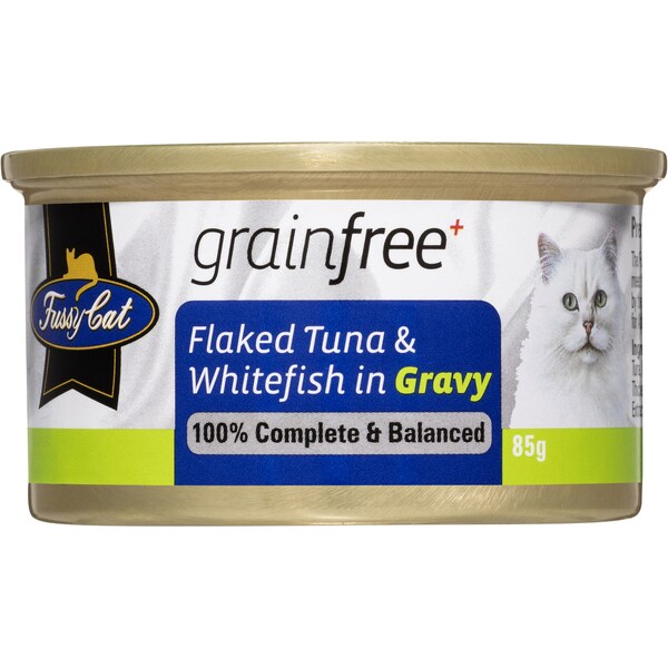 Fussy Cat Grain Free Flaked Tuna & Whitefish In Gravy 85g