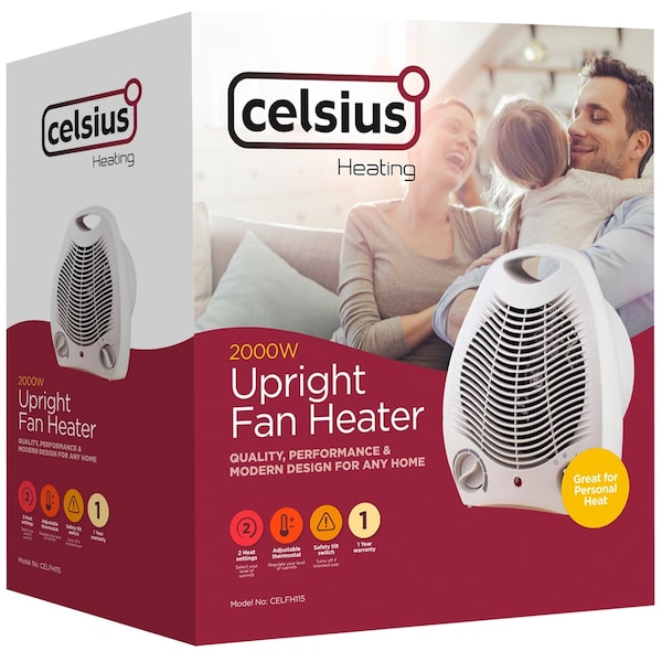 Celsius 2000W Upright Fan Heather Each