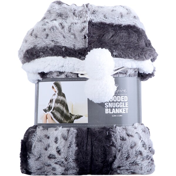 Inspire Hooded Blanket Charcoal And Grey Each