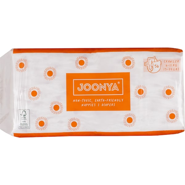 Joonya Non Toxic Earth Friendly Crawler Nappies 6-11kg 56 pack
