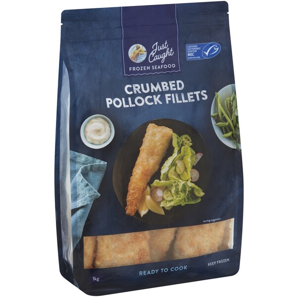 Just Caught Crumbed Pollock Fillets 1kg