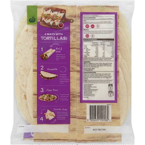 Woolworths Burrito Tortillas 15 Pack bunch