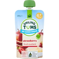 Woolworths Smiling Tums Strawberry Custard