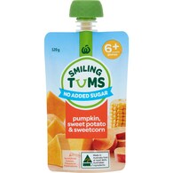 Woolworths Smiling Tums Pumpkin Sweet Potato & Sweetcorn 6+ Months