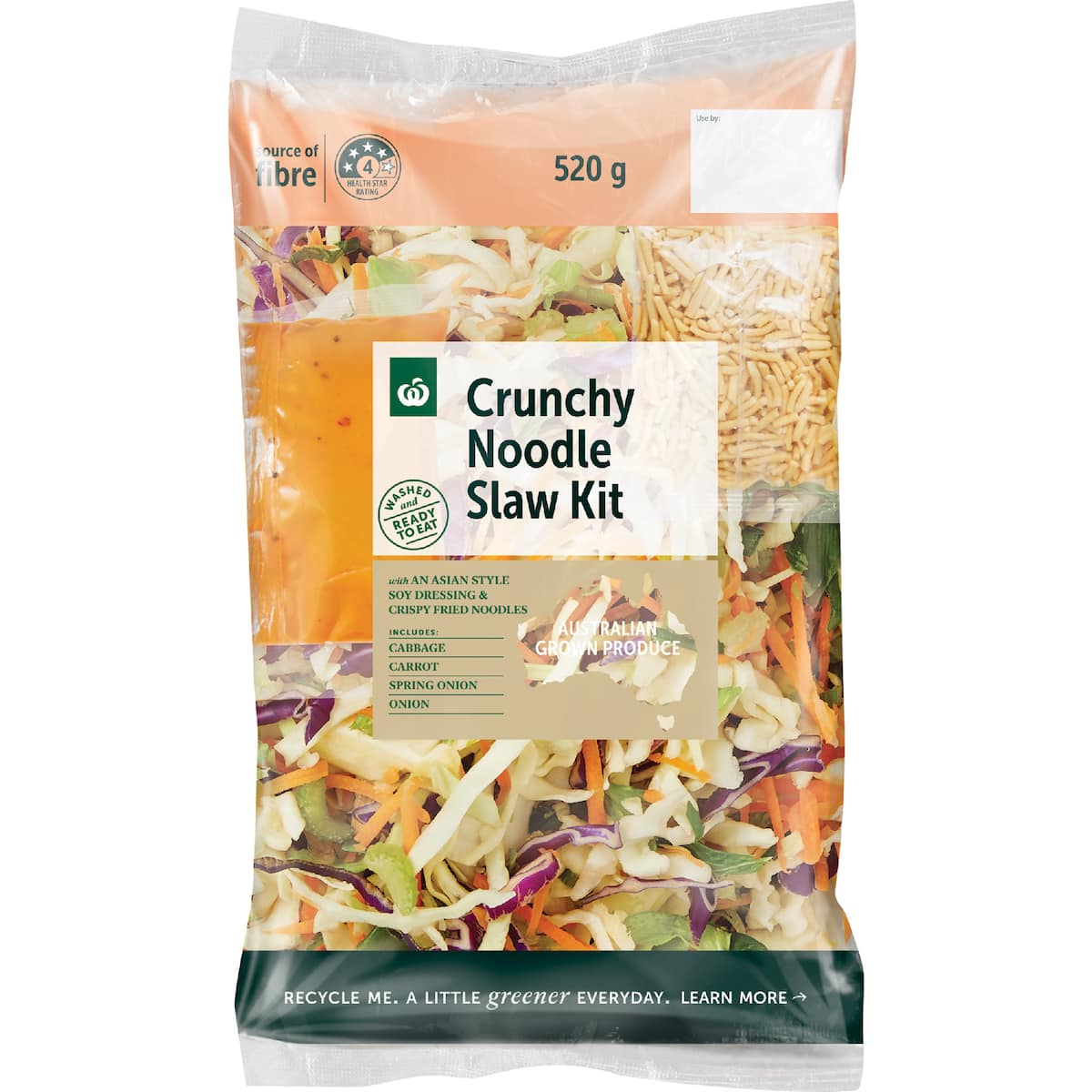 Woolworths Crunchy Noodle Coleslaw Kit 520g bunch