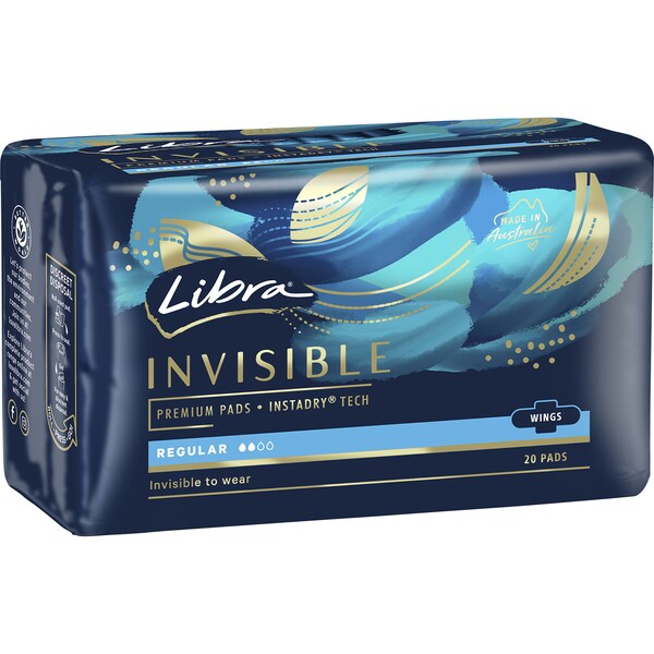Libra Invisible Pads Ultra Thin Regular Value Pack 20 pack