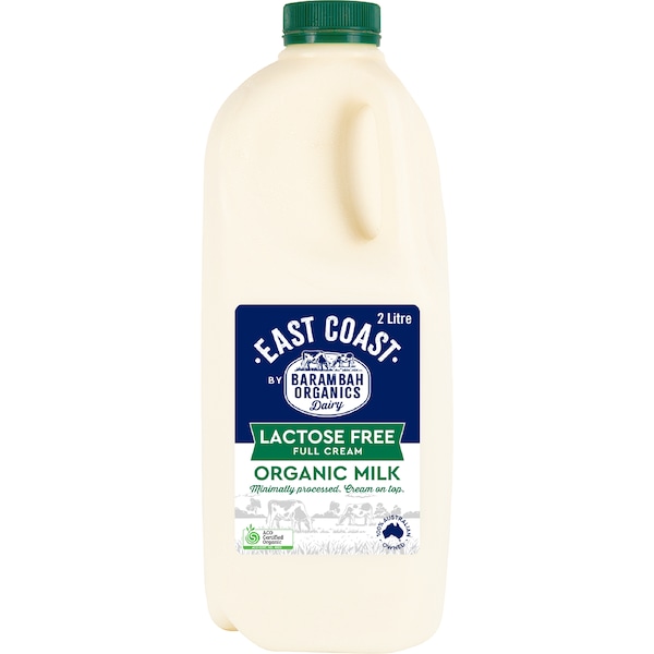 East Coast Sustainable Dairy Organic Sustainable Lactose Free Milk 2L