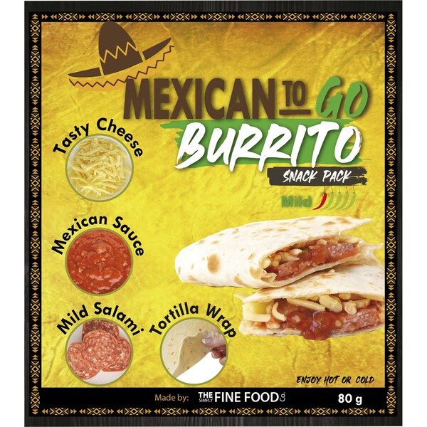 Mexican To Go Burrito Mild Snack Pack 80g
