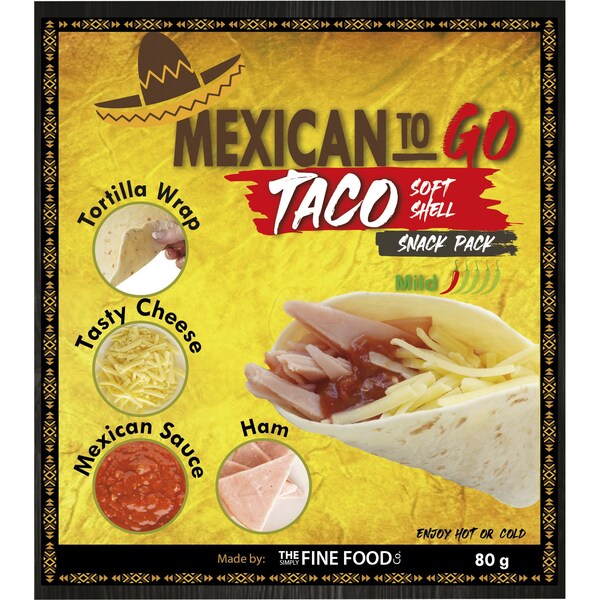 Mexican To Go Taco Soft Shell Mild Snack Pack 80g