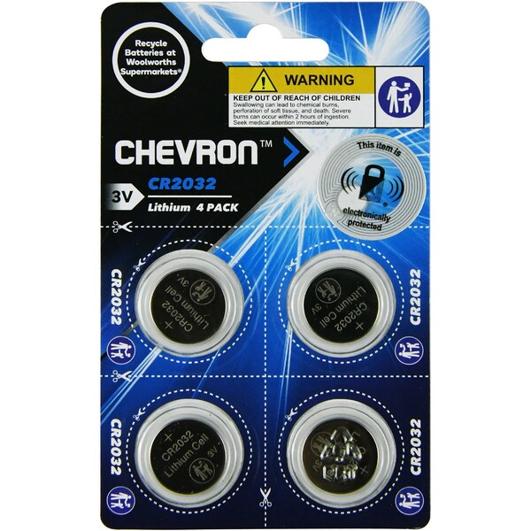 Chevron Lithium Cr2032 4 Pack