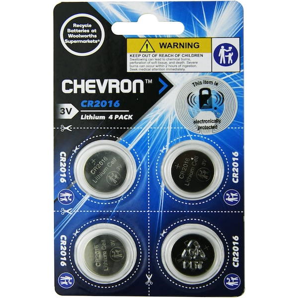 Chevron Lithium Cr2016 4 Pack
