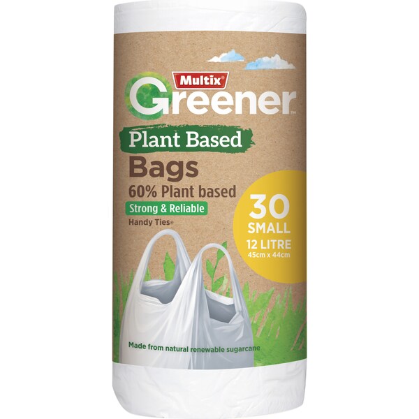 Multix Greener 60% Plant Based Kitchen Tidy Garbage Bags s 30 Pack