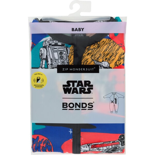 Bonds Zippy Wondersuit Star Wars Black Size 2 Each