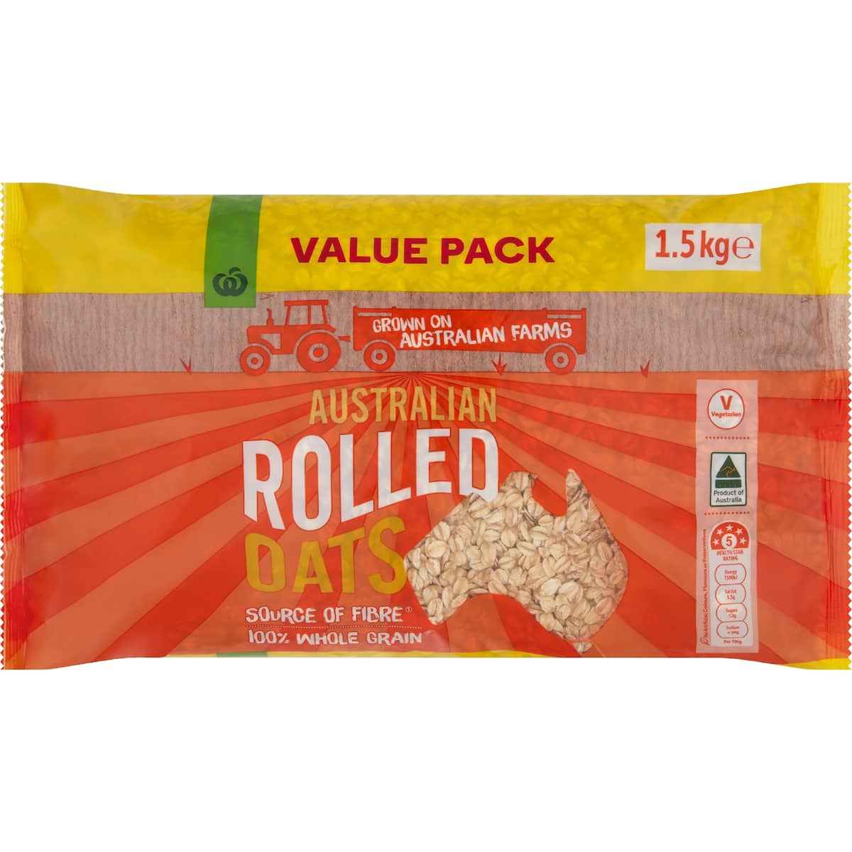 Woolworths Australian Rolled Oats 1.5kg bunch