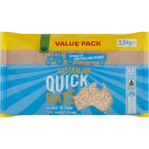 Woolworths Australian Quick Oats 1.5kg bunch