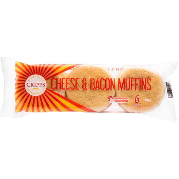 Cripps Cheese & Bacon Muffins Cheese & Bacon 6 Pack