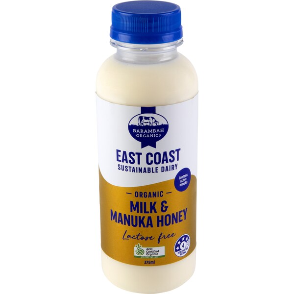 East Coast Sustainable Dairy Organic Milk & Manuka Honey Lactose Free Milk 375ml