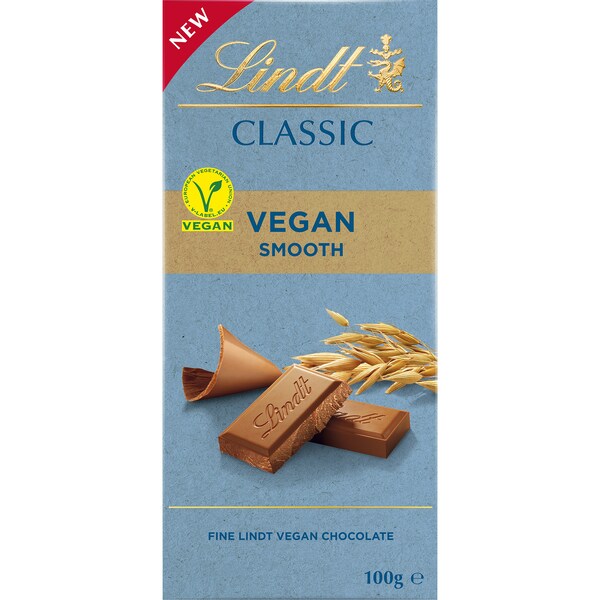 Lindt Classic Vegan Smooth Chocolate Block 100g