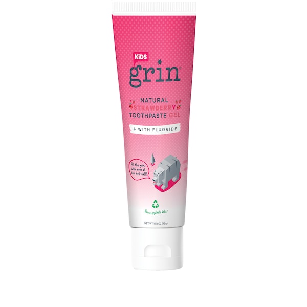 Grin Kids Natural Strawberry Toothpaste Gel with Fluoride 45g