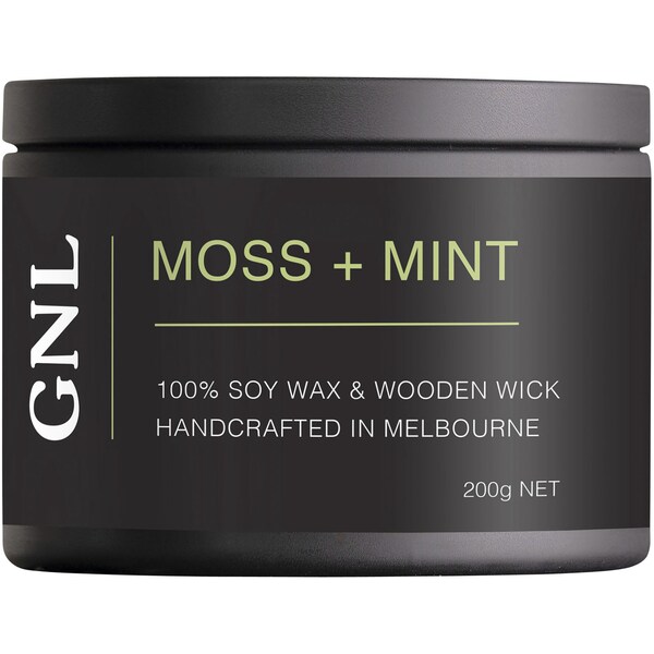 Green Nation Moss & Mint Soy Wax Wooden Wick Candle 200g