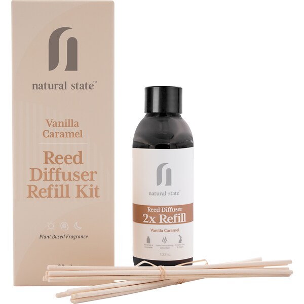 Natural State Reed Diffuser Refill Kit Vanilla Caramel 100ml