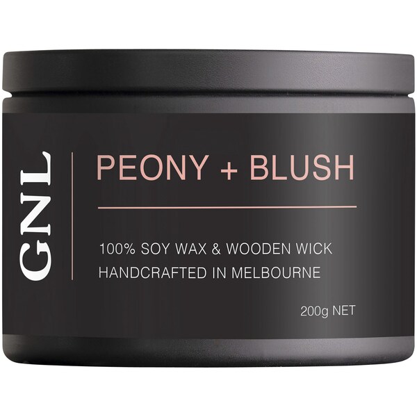 Green Nation Peony & Blush Soy Wax Wooden Wick Candle 200g
