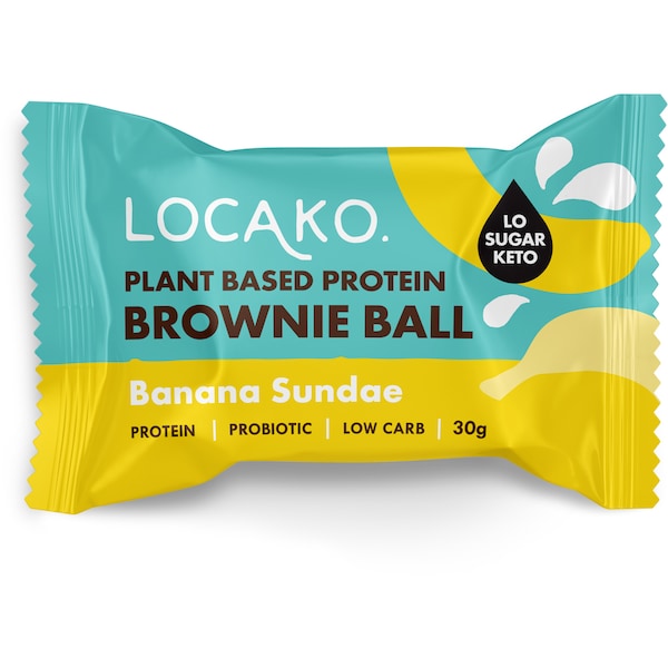 Locako Plant Based Protein Ball Brownie Ball Banana Sundae 30g