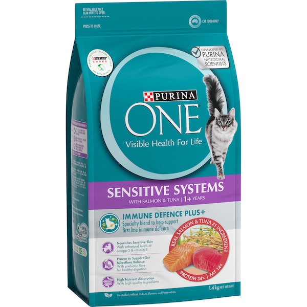 Purina One Sensitive Dry Cat Food Salmon & Tuna 1.4kg