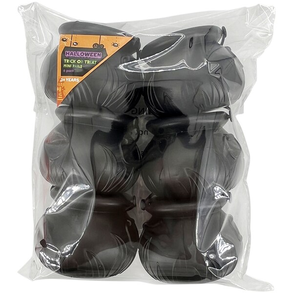 Halloween Trick Or Treat Mini Pails Cauldron 6 Pack
