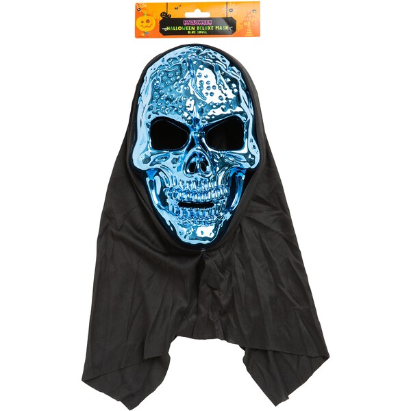 Halloween Deluxe Mask Blue Skull Each