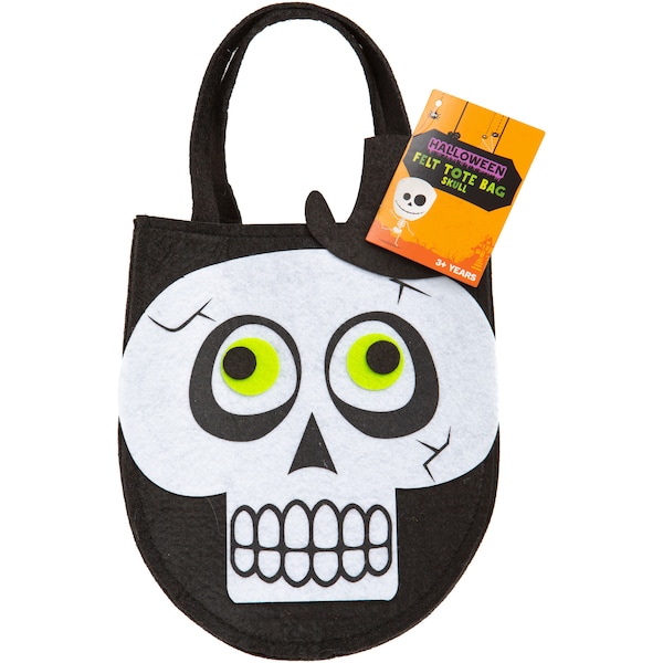 Halloween Felt Tote Bag Skull Each