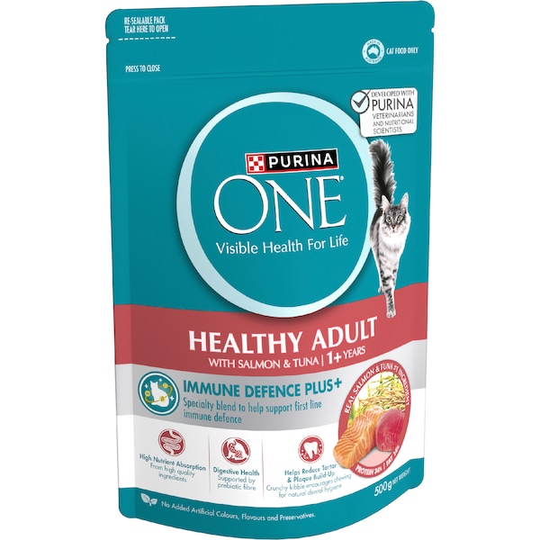 Purina One Healthy Adult Cat Food With Salmon & Tuna 500g