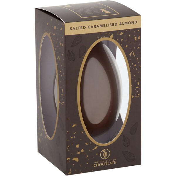 The Ministry Of Chocolate Salted Caramelised Almond Chocolate Easter Egg 130g