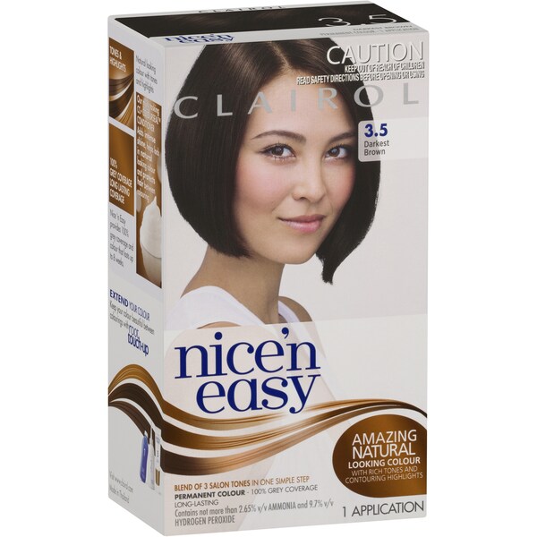 Clairol Nice N Easy 3.5 Natural Darkest Brown each