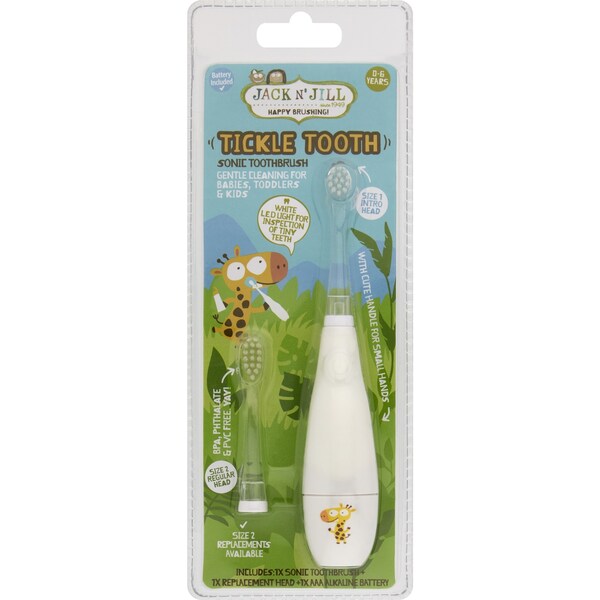 Jack N' Jill Tickle Tooth Sonic Electric Toothbrush 0-6 Years each