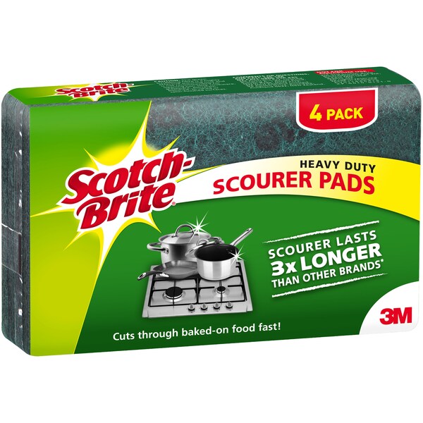 Scotch-Brite Heavy Duty Scourer 3x Longer 4 Pack