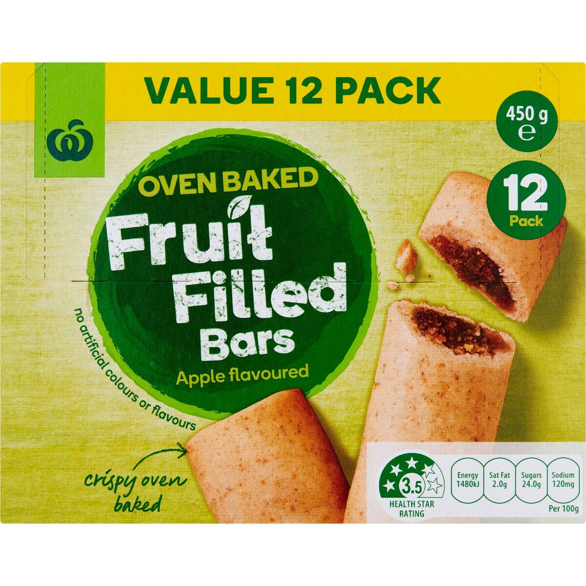 Woolworths Apple Oven Baked Fruit Bars 12 Pack bunch