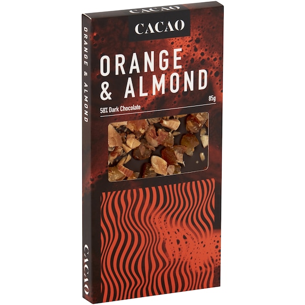 Cacao Dark Chocolate Orange & Almond 85g