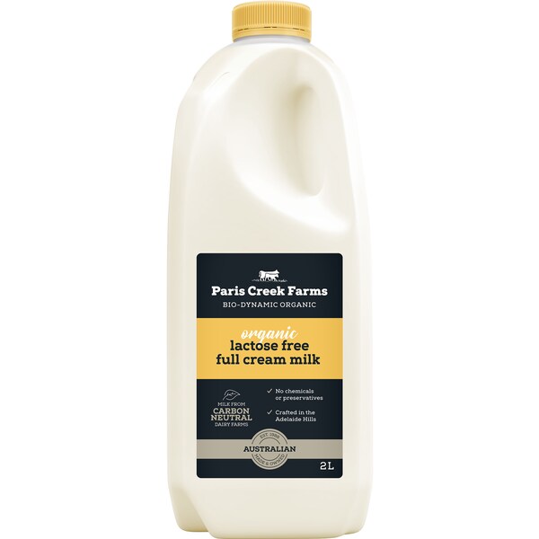 Paris Creek Farms Organic Lactose Free Full Cream Milk 2l