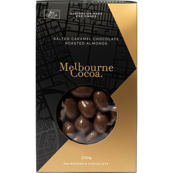 Melbourne Cocoa Salted Caramel Chocolate Roasted Almonds 200g