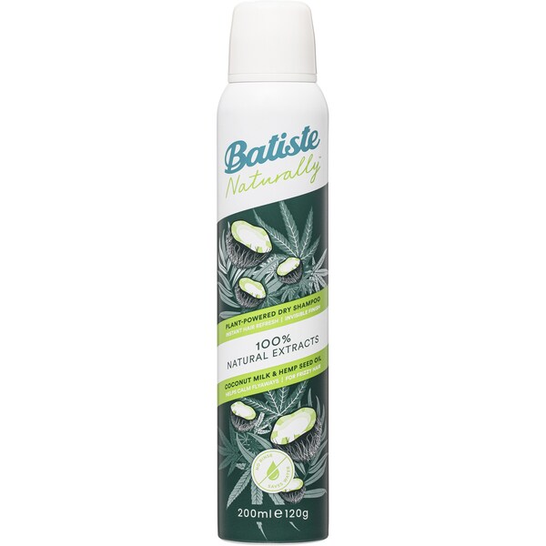 Batiste Plant Powered Dry Shampoo Coconut Milk & Hemp Seed Oil 200mL